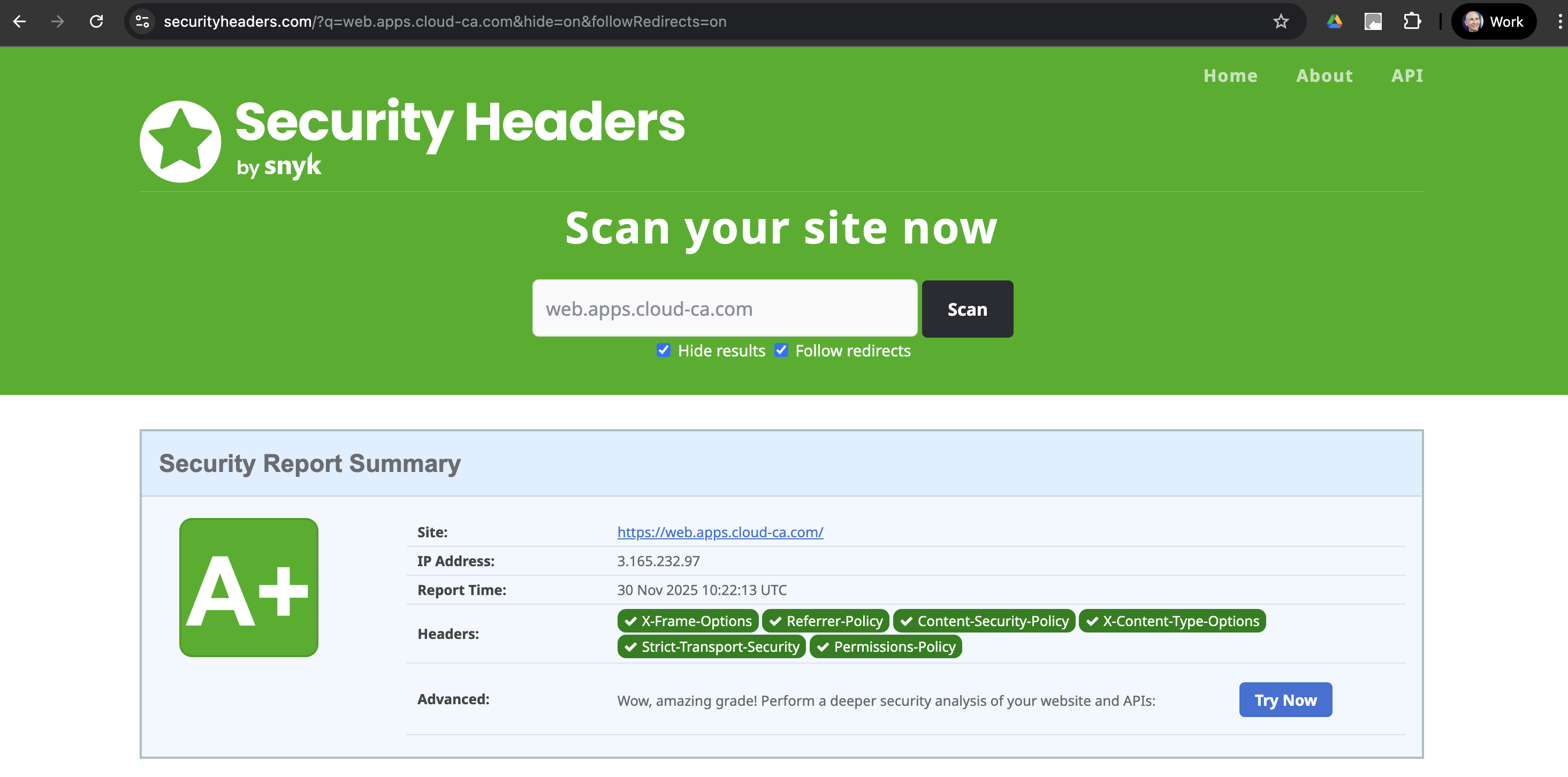 Security Headers for CloudFront web application Alt text
