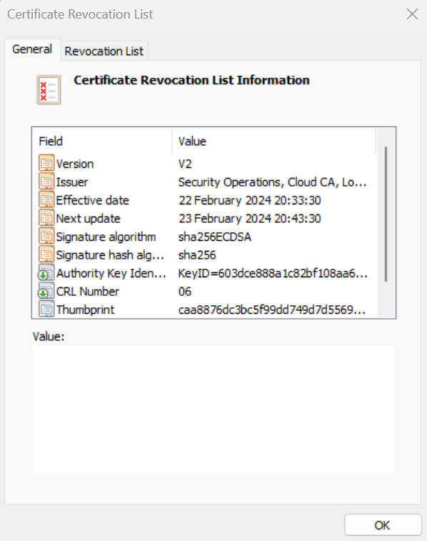 Certificate Revocation List